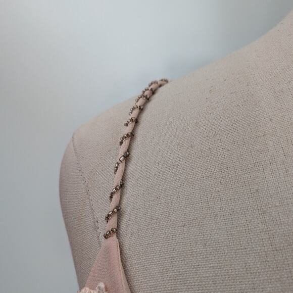 Vintage Sue Wong Prom Dress Maxi Gown 10 Pink Silk Y2K Fairy Bead Floral Nymph - Picture 10 of 16